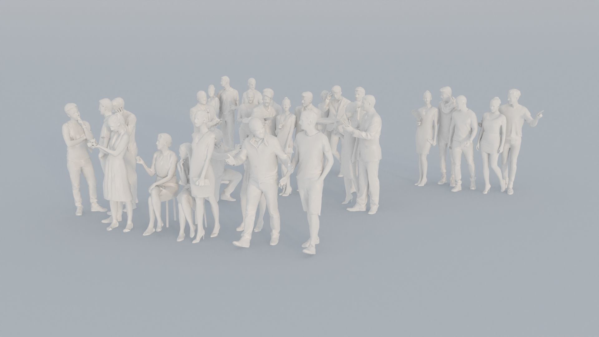 07 LP THIRTIES ELEGANT CASUAL CROWDS MAN SITTING WOMAN 3D print model_3