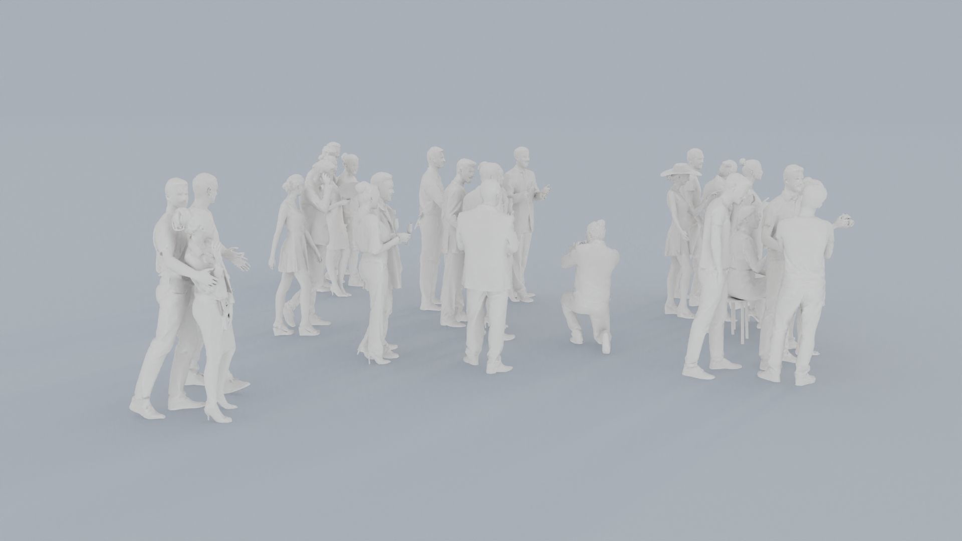 07 LP THIRTIES ELEGANT CASUAL CROWDS MAN SITTING WOMAN 3D print model_12