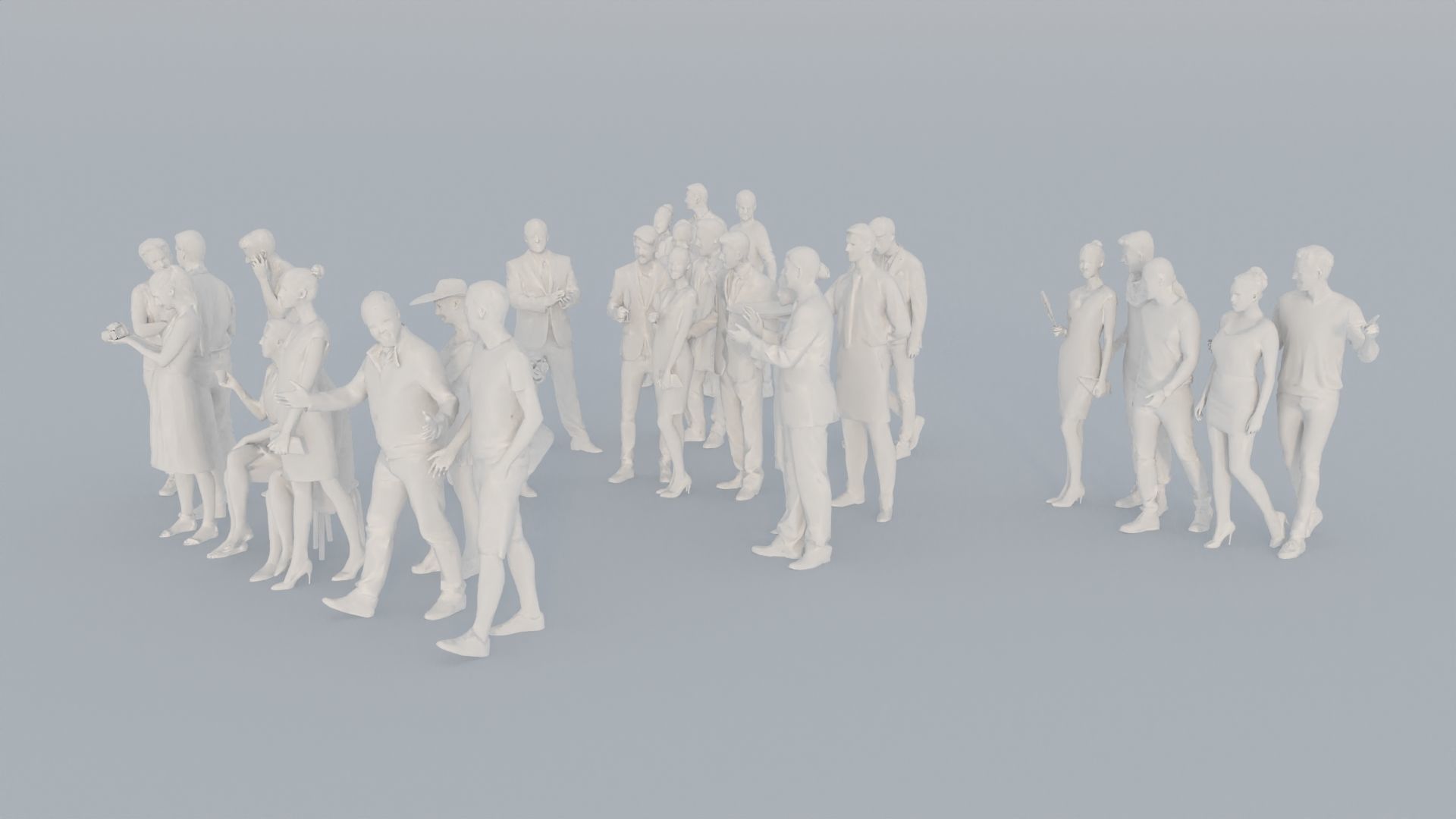 07 LP THIRTIES ELEGANT CASUAL CROWDS MAN SITTING WOMAN 3D print model_4