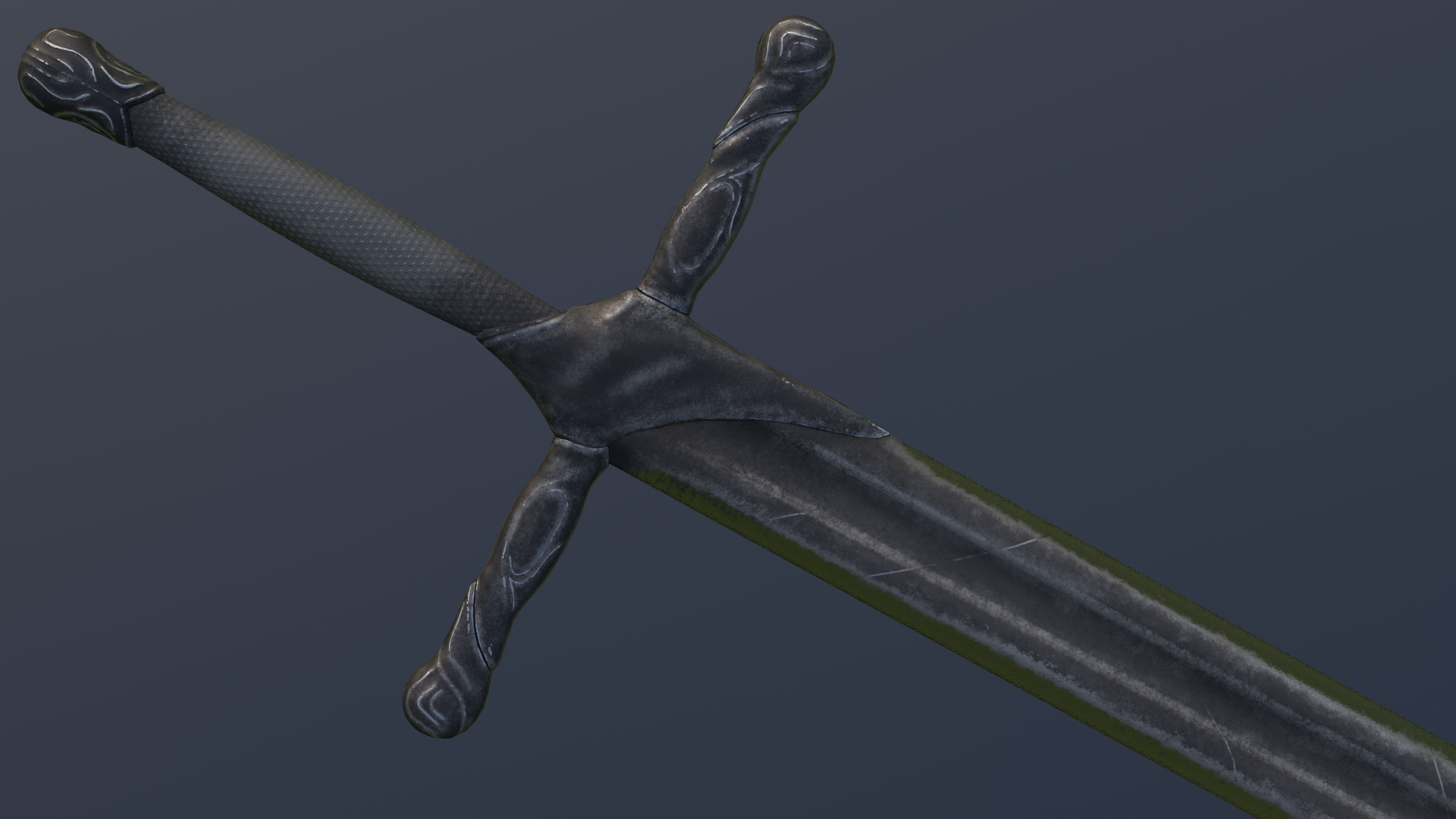Sword 02 Low-poly 3D model_4
