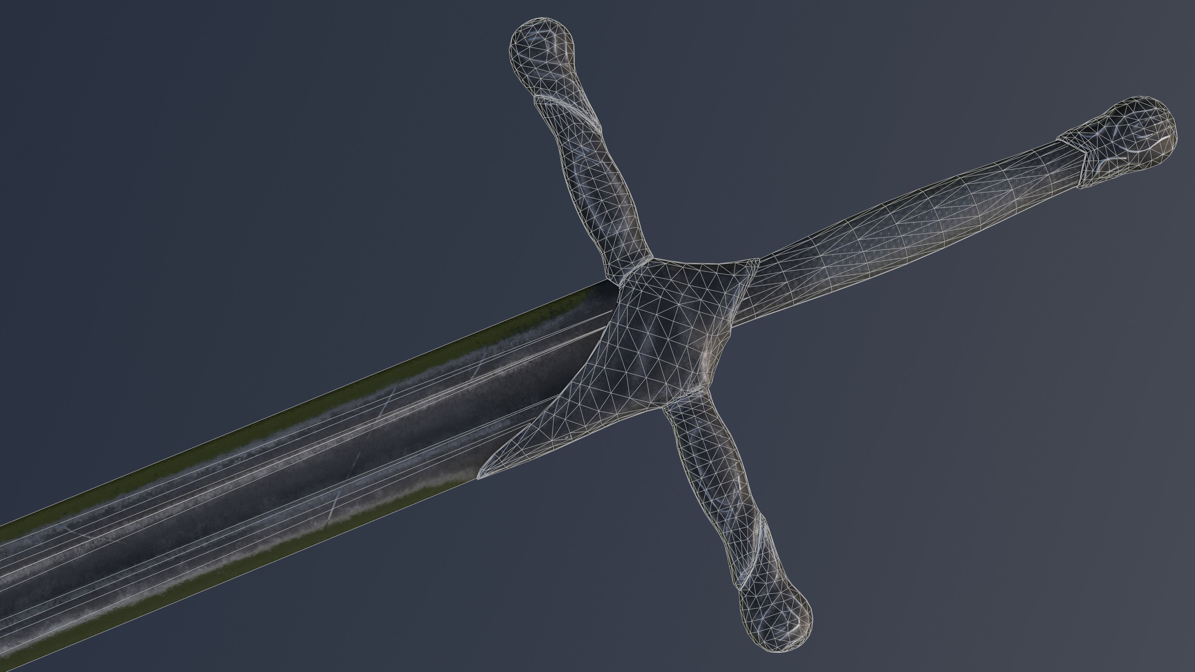 Sword 02 Low-poly 3D model_11