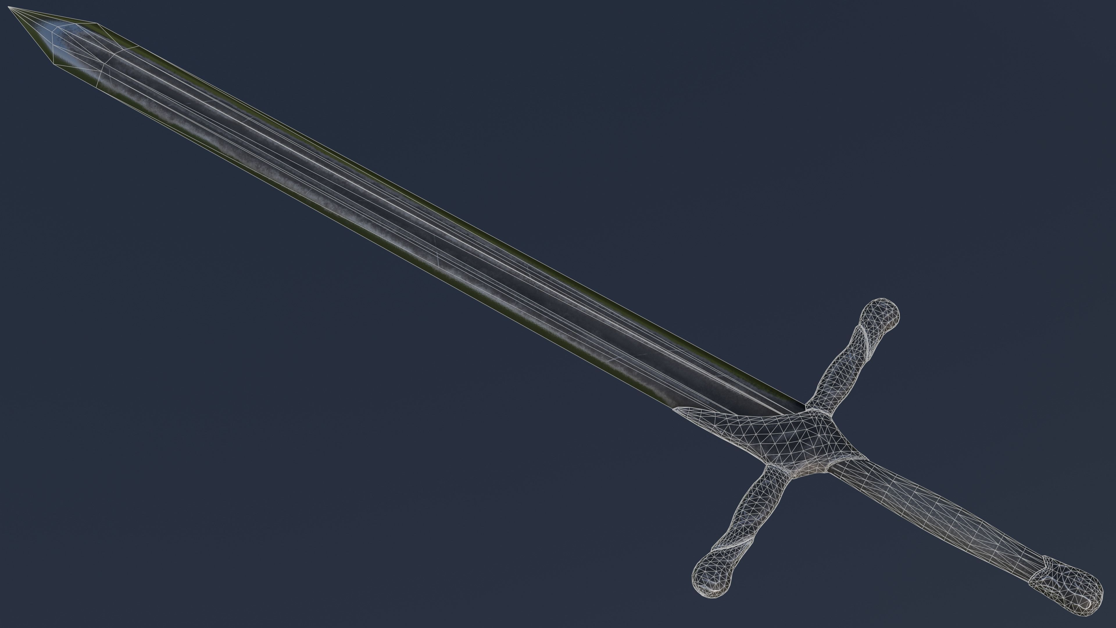 Sword 02 Low-poly 3D model_10