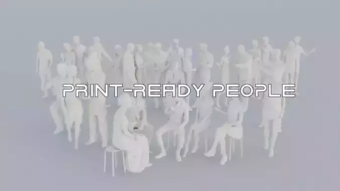 041 LP THIRTIES BUSINESS CAFE CASUAL CROWDS MAN SITTING WOMAN 3D print model