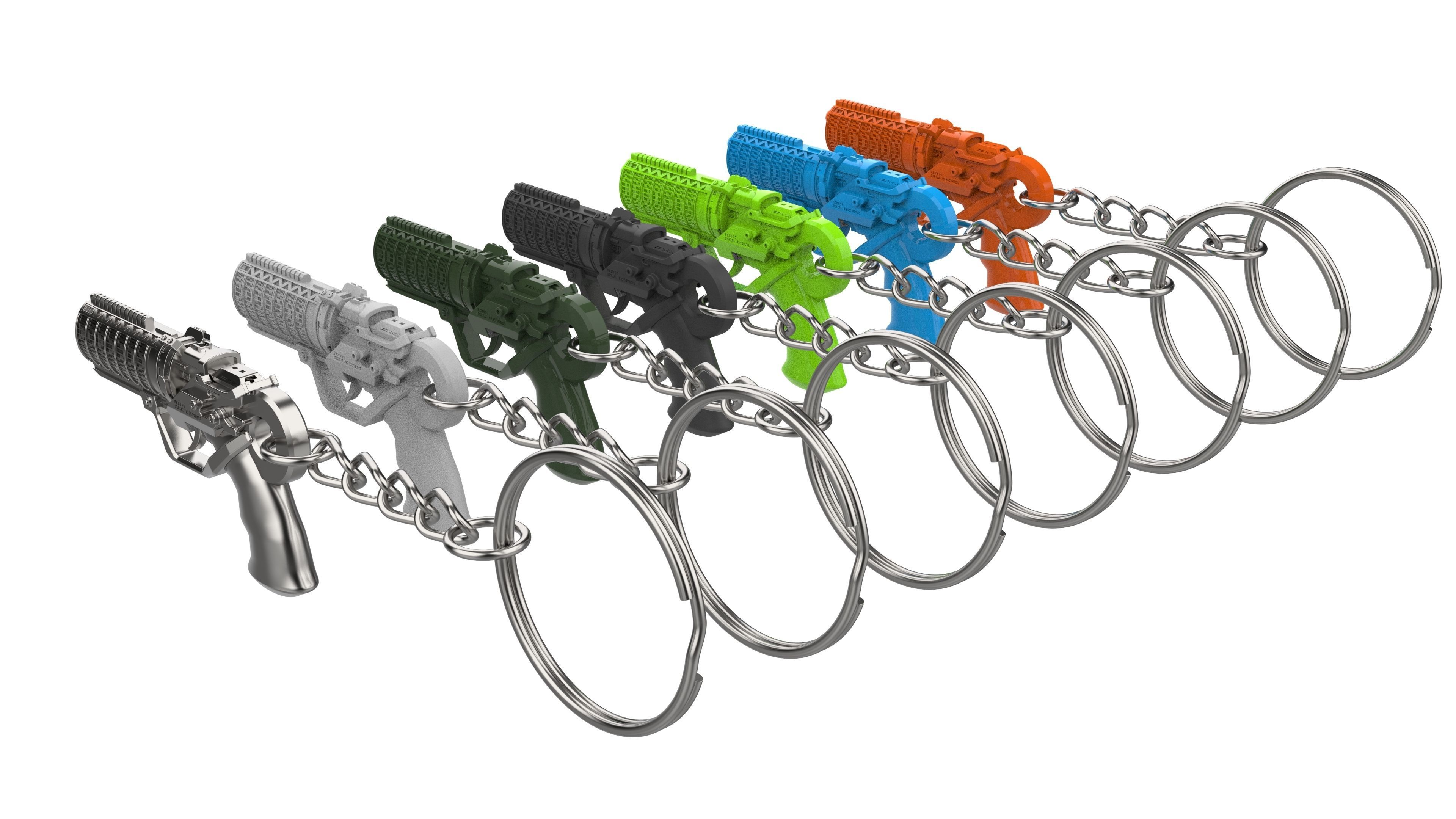 Keychain - Agent K Blaster - Blade Runner - Printable - STL 3D print model_19