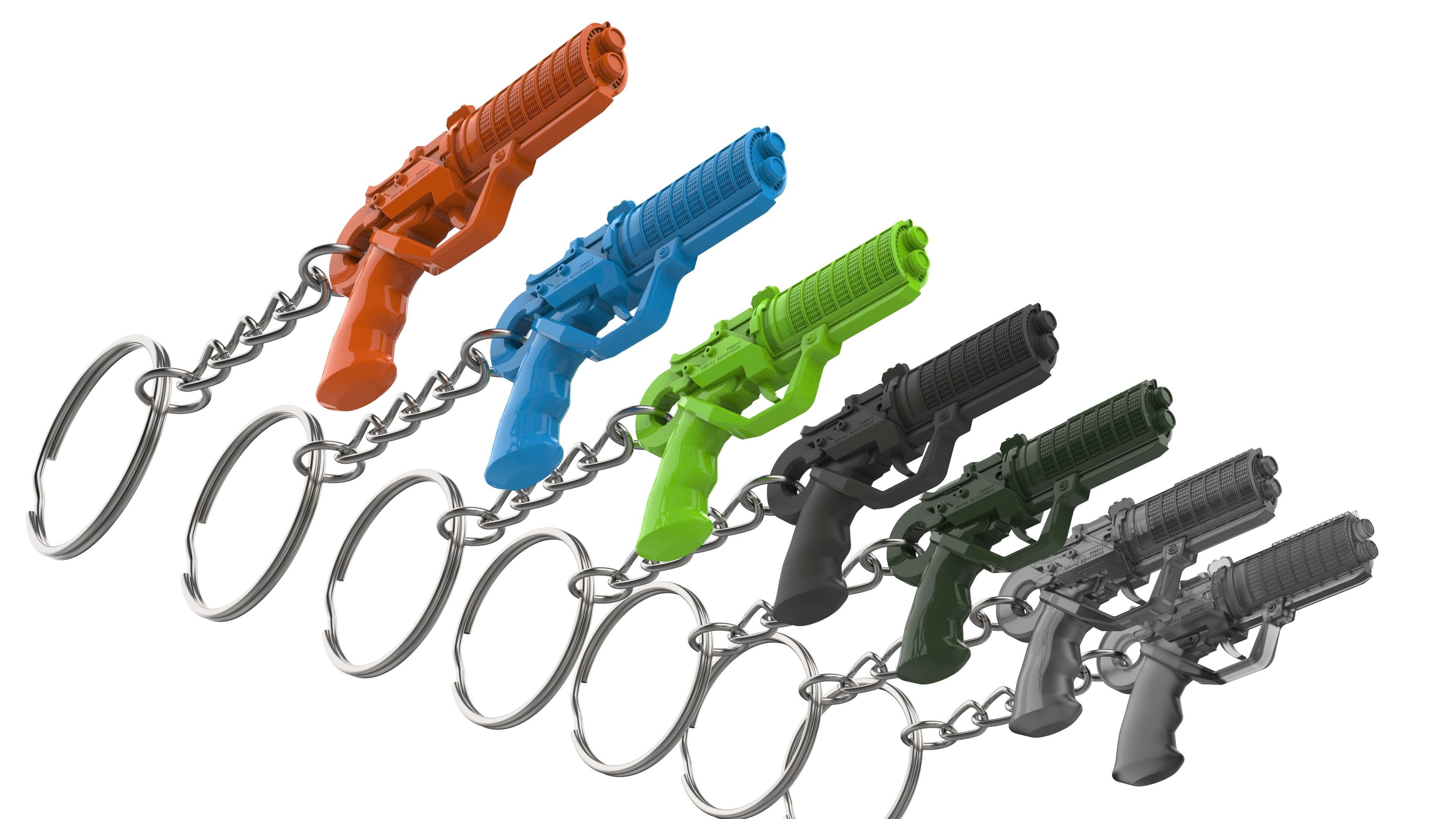 Keychain - Agent K Blaster - Blade Runner - Printable - STL 3D print model_23