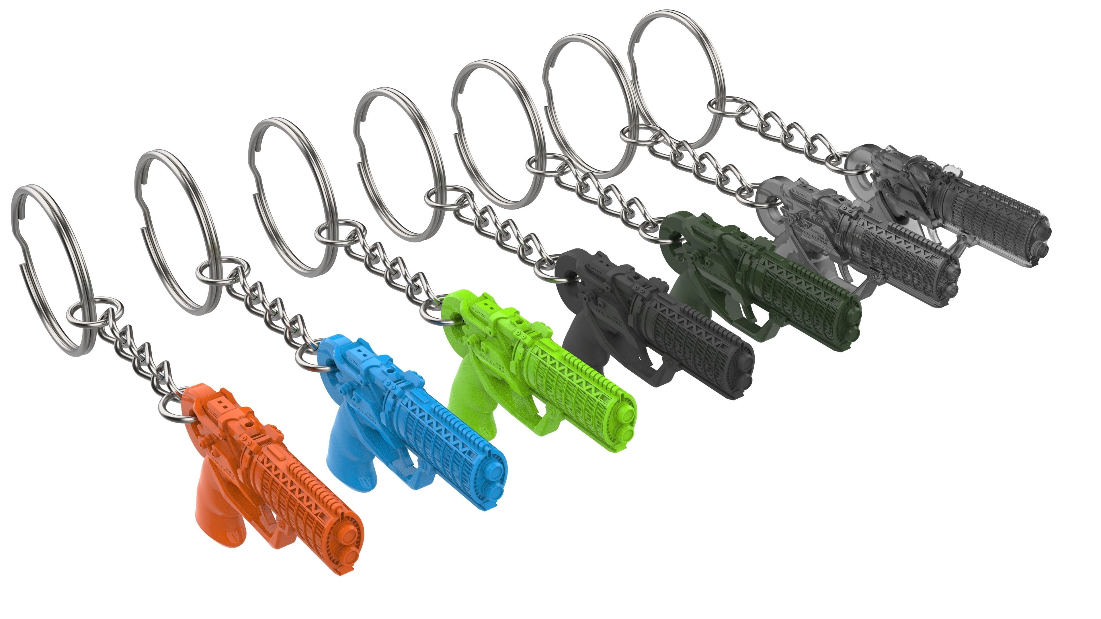 Keychain - Agent K Blaster - Blade Runner - Printable - STL 3D print model_20