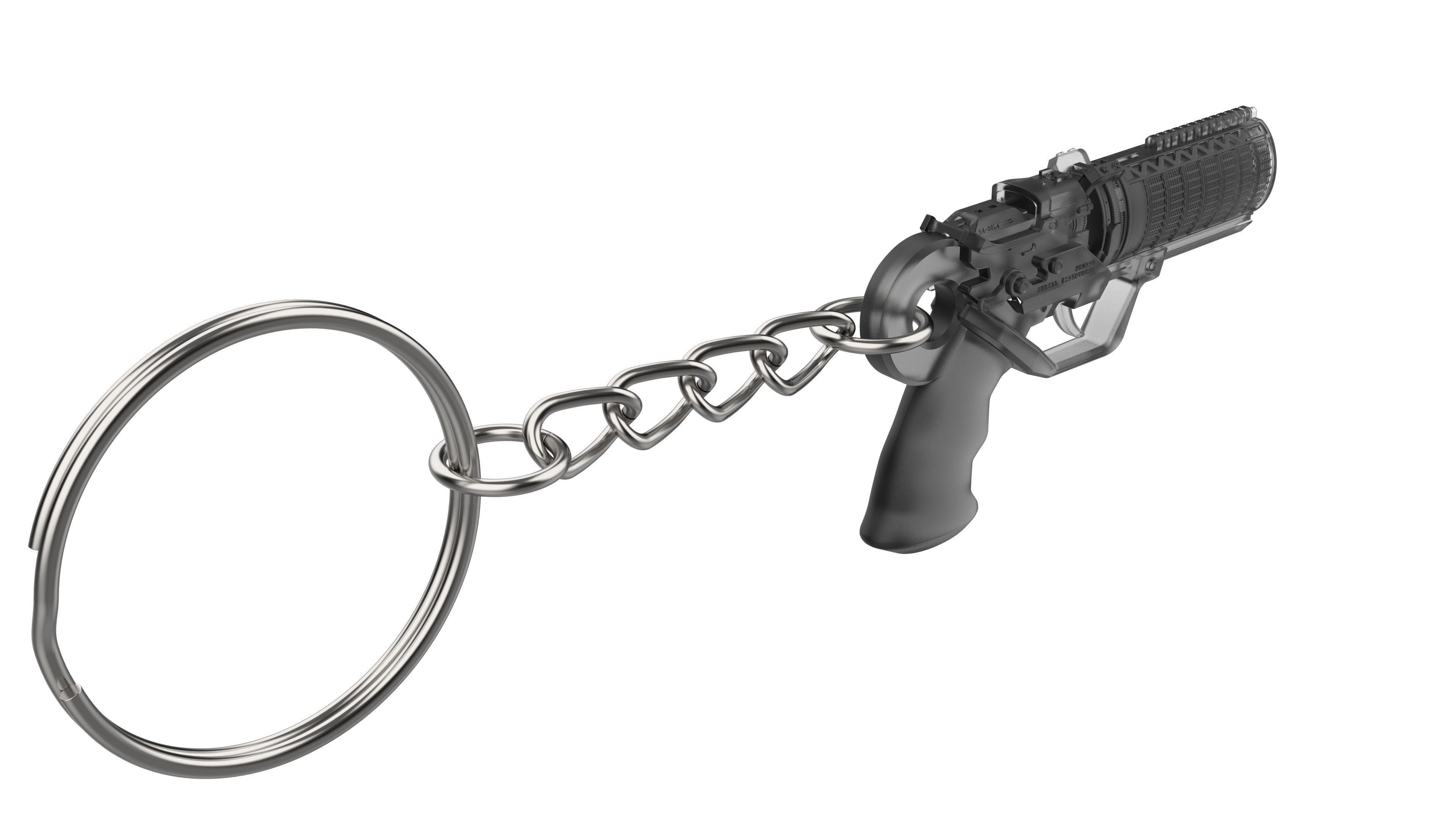 Keychain - Agent K Blaster - Blade Runner - Printable - STL 3D print model_6