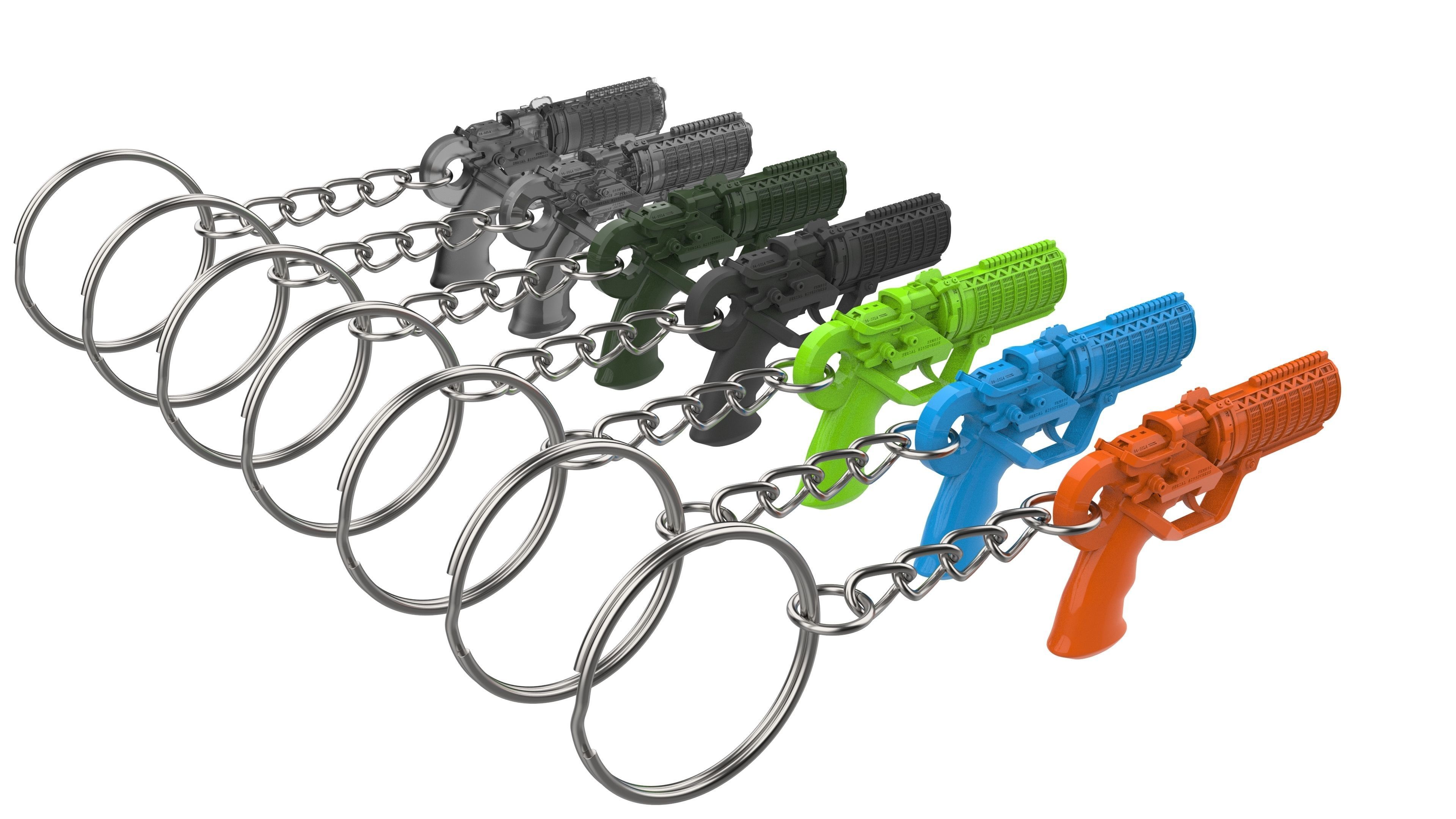 Keychain - Agent K Blaster - Blade Runner - Printable - STL 3D print model_22