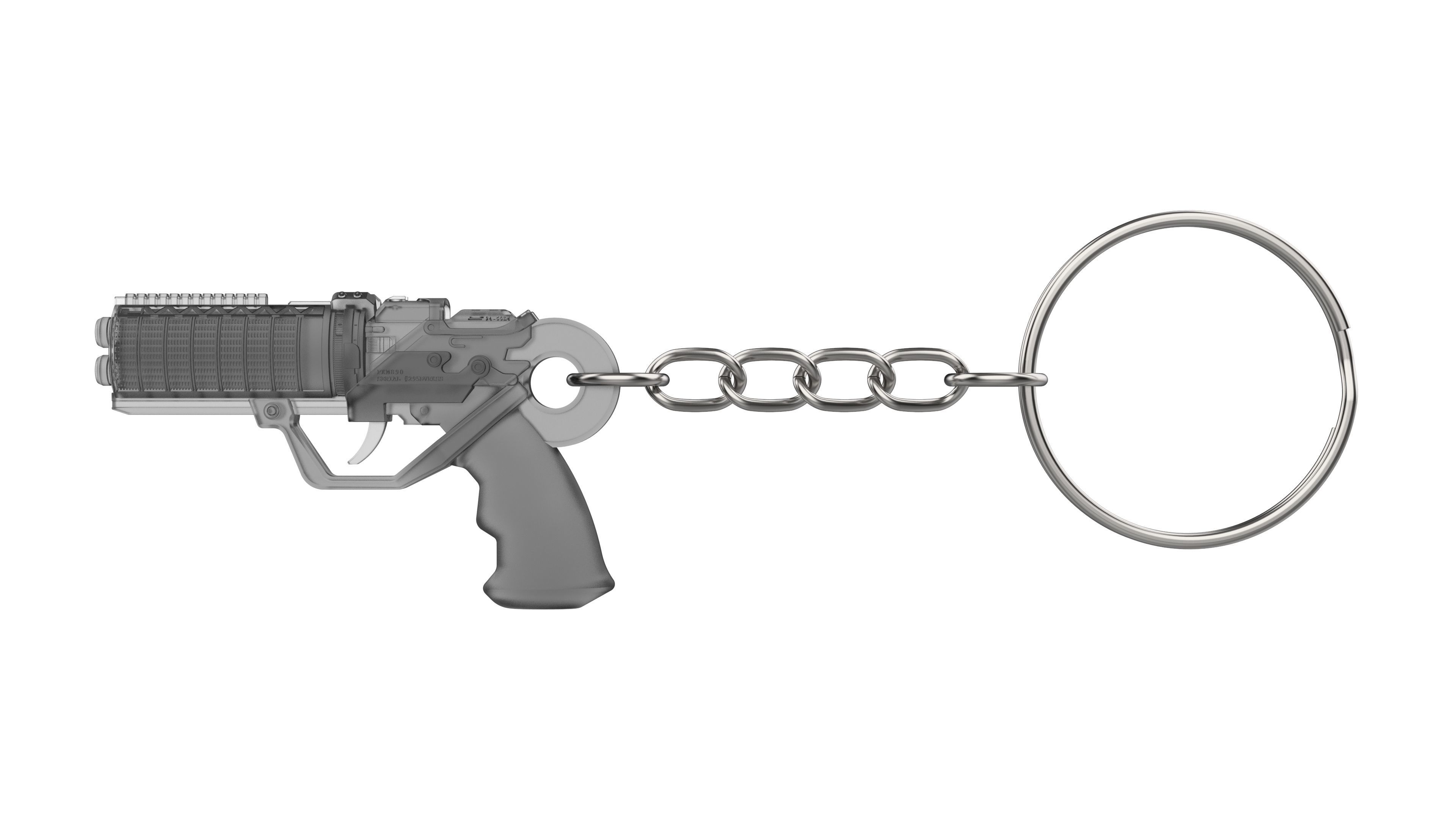 Keychain - Agent K Blaster - Blade Runner - Printable - STL 3D print model_5