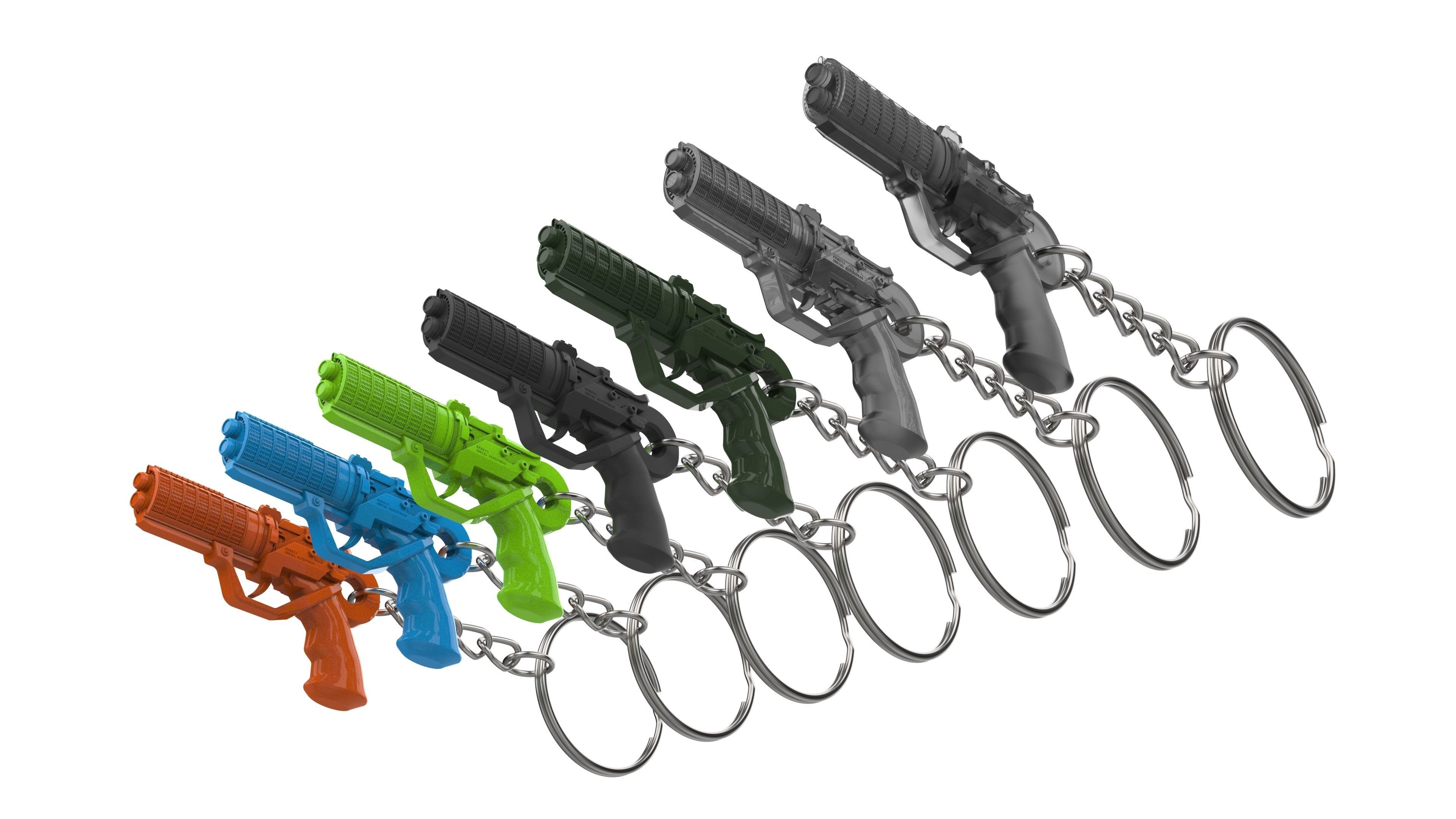 Keychain - Agent K Blaster - Blade Runner - Printable - STL 3D print model_16