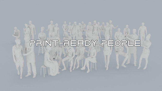 20 CAFE1 CAFE2 CASU1 SITTELE SITTING PEOPLE SCANS MAN WOMAN 3D print model