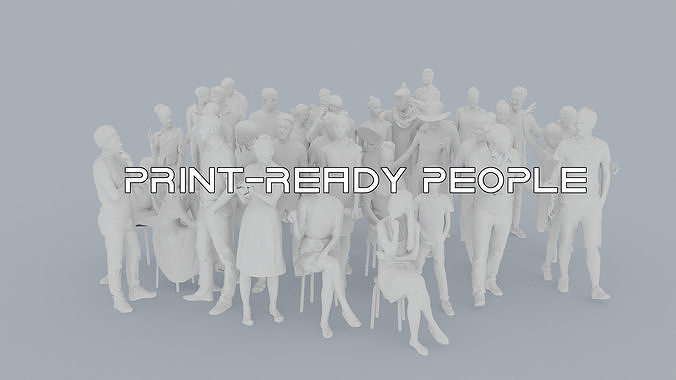 11 CASU1 SUMMER CASU2 CAFE1 SITTING PEOPLE SCANS MAN WOMAN 3D print model