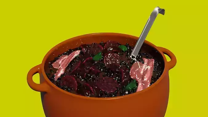 feijoada typical brazilian dish Low-poly 3D model