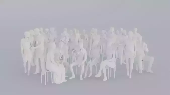 07 CASU1 CASU2 SUMMER01 CAFE1 SITTING PEOPLE SCANS MAN WOMAN 3D print model