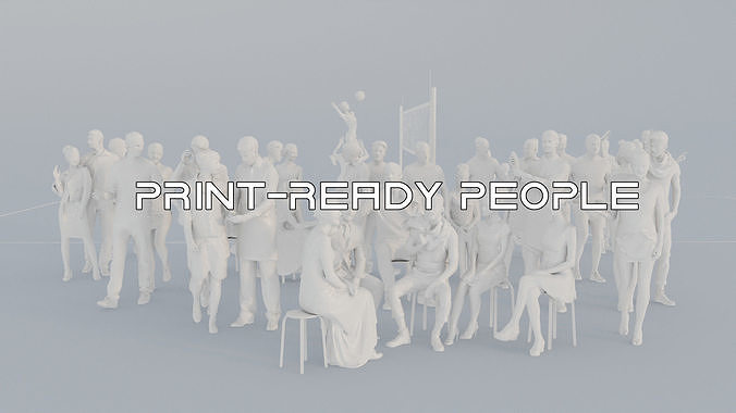 05 SPORT SUMMER CASU1 CAFE1 SITTING PEOPLE SCANS MAN WOMAN 3D print model