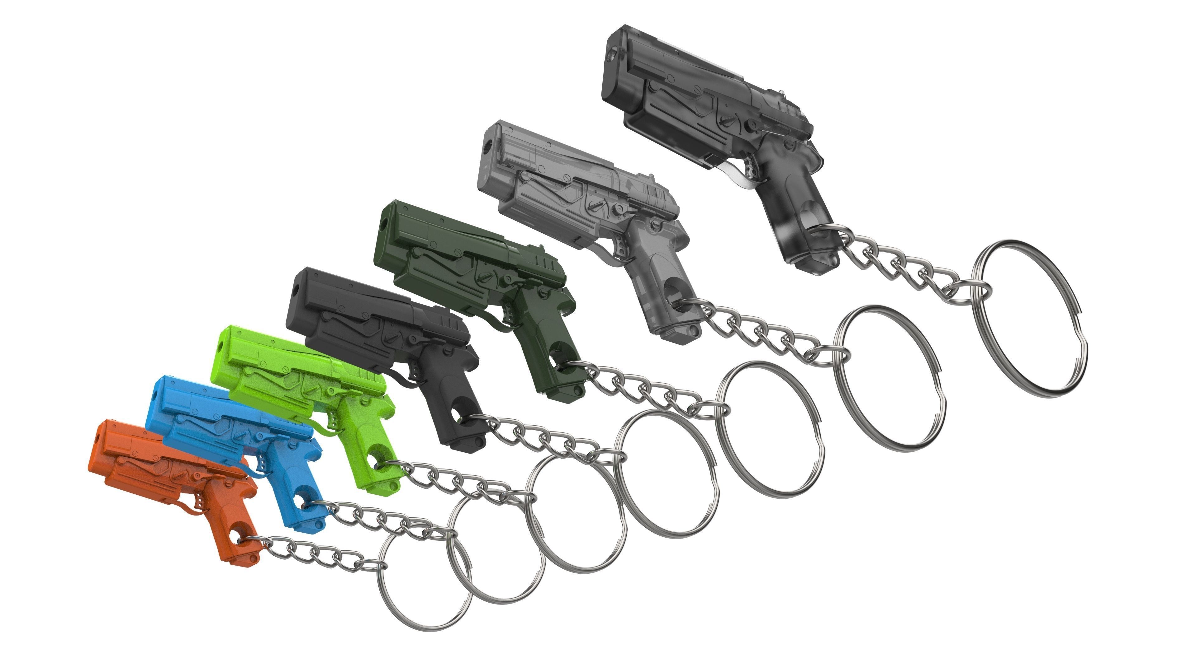 Keychain - 10mm Pistol - Fallout 4 - Printable - STL 3D print model_10