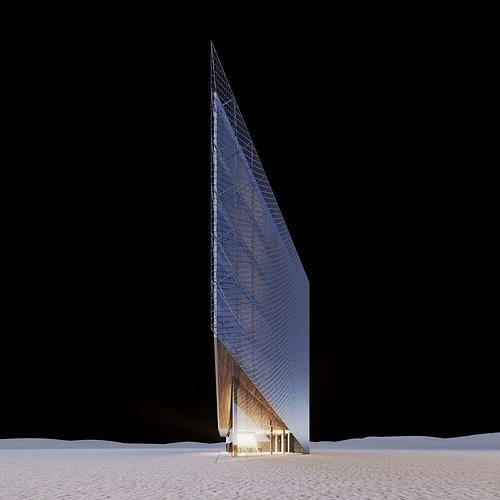 Office Building Archviz 3D model 7