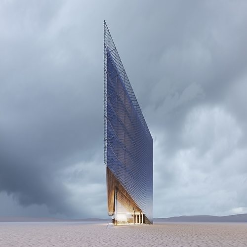 Office Building Archviz 3D model 5