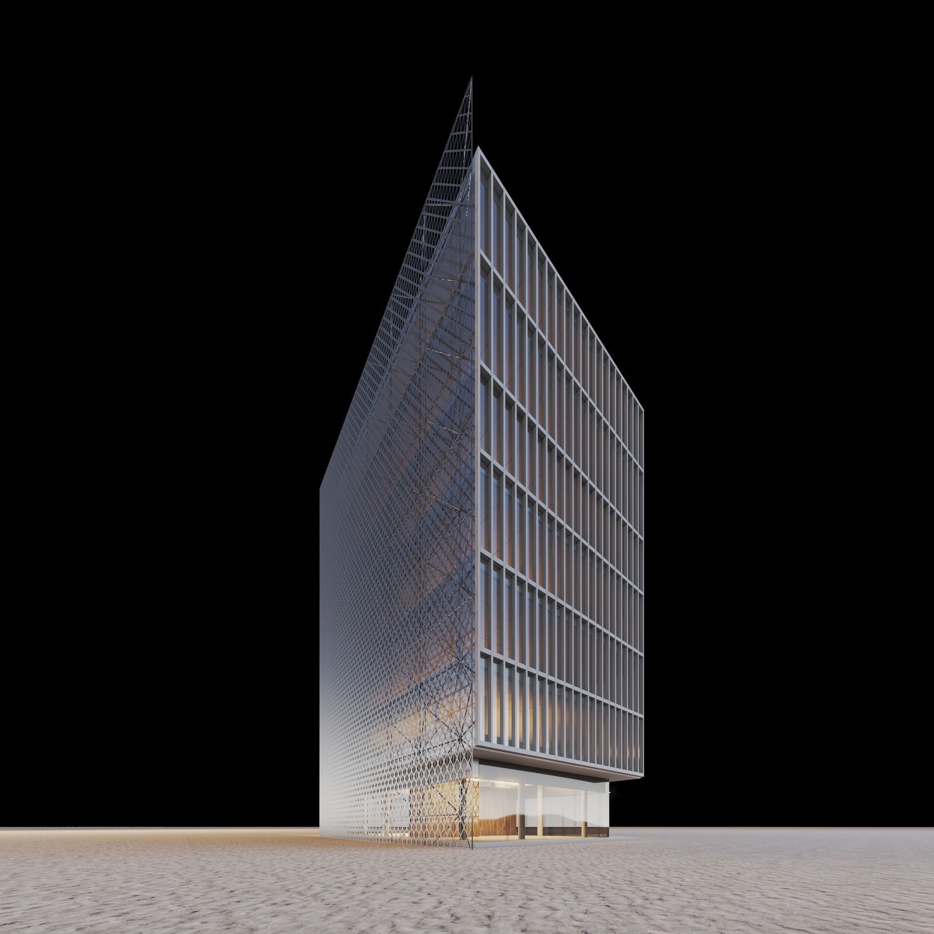 Office Building Archviz 3D model_16