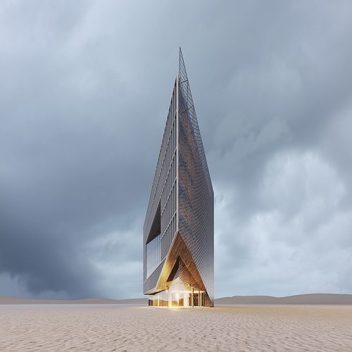 Office Building Archviz 3D model 6