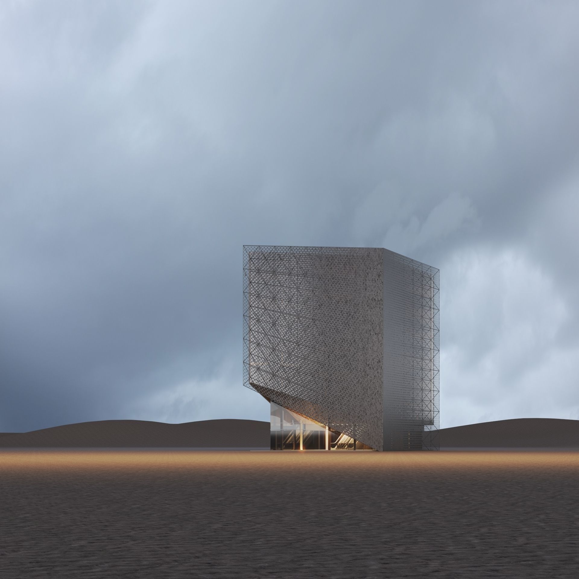 Office Building Archviz 3D model_3