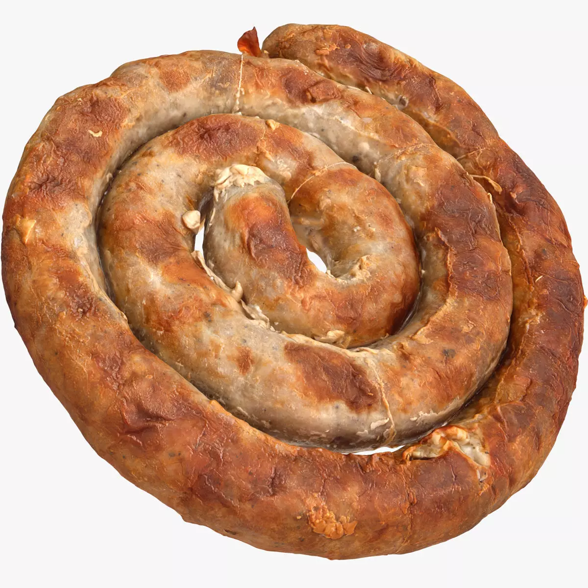 Homemade sausage Low-poly 3D model_0