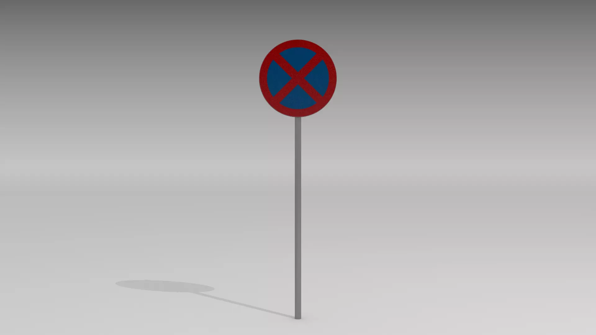 No stopping sign 3D model_0