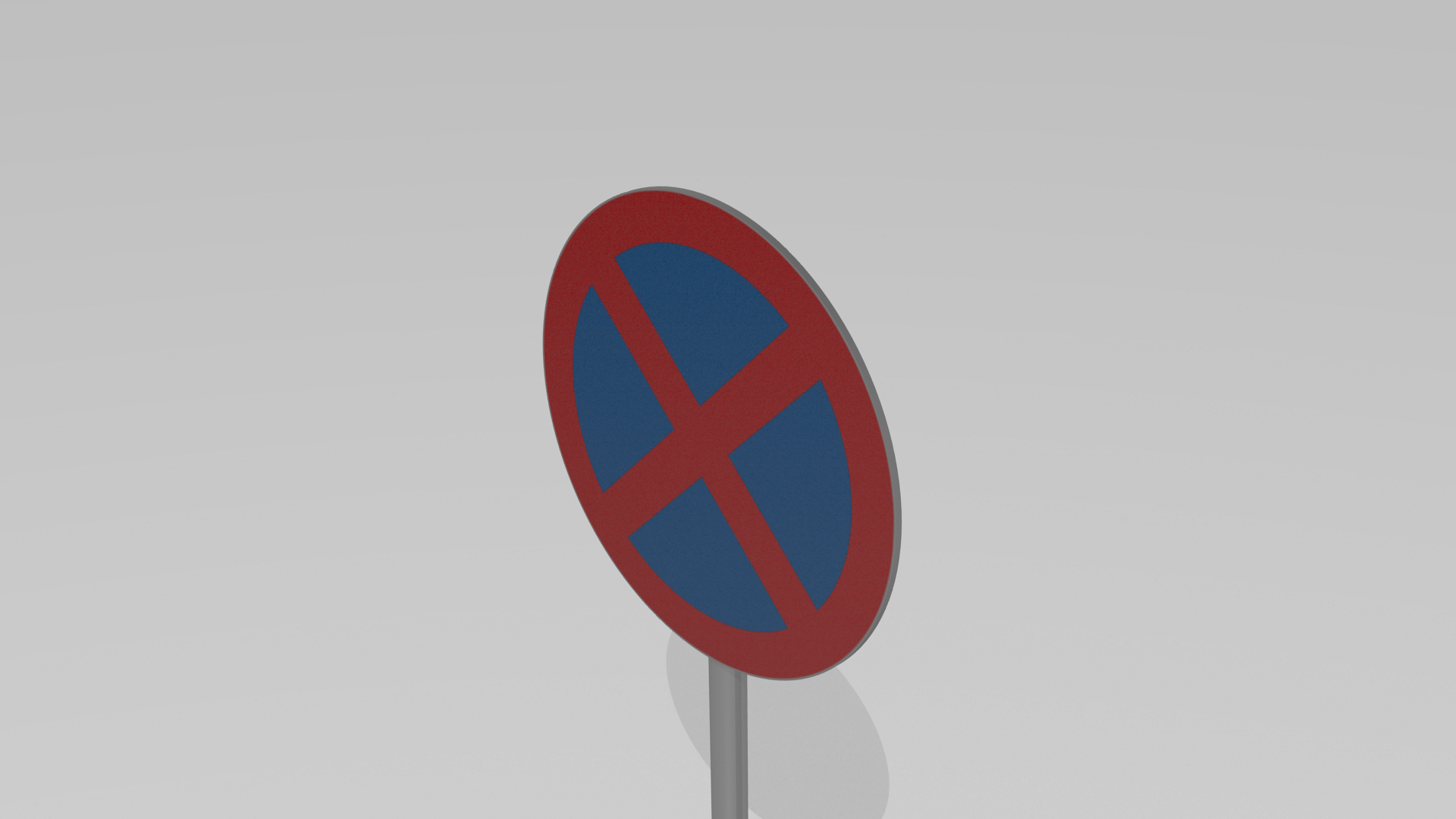 No stopping sign 3D model_1