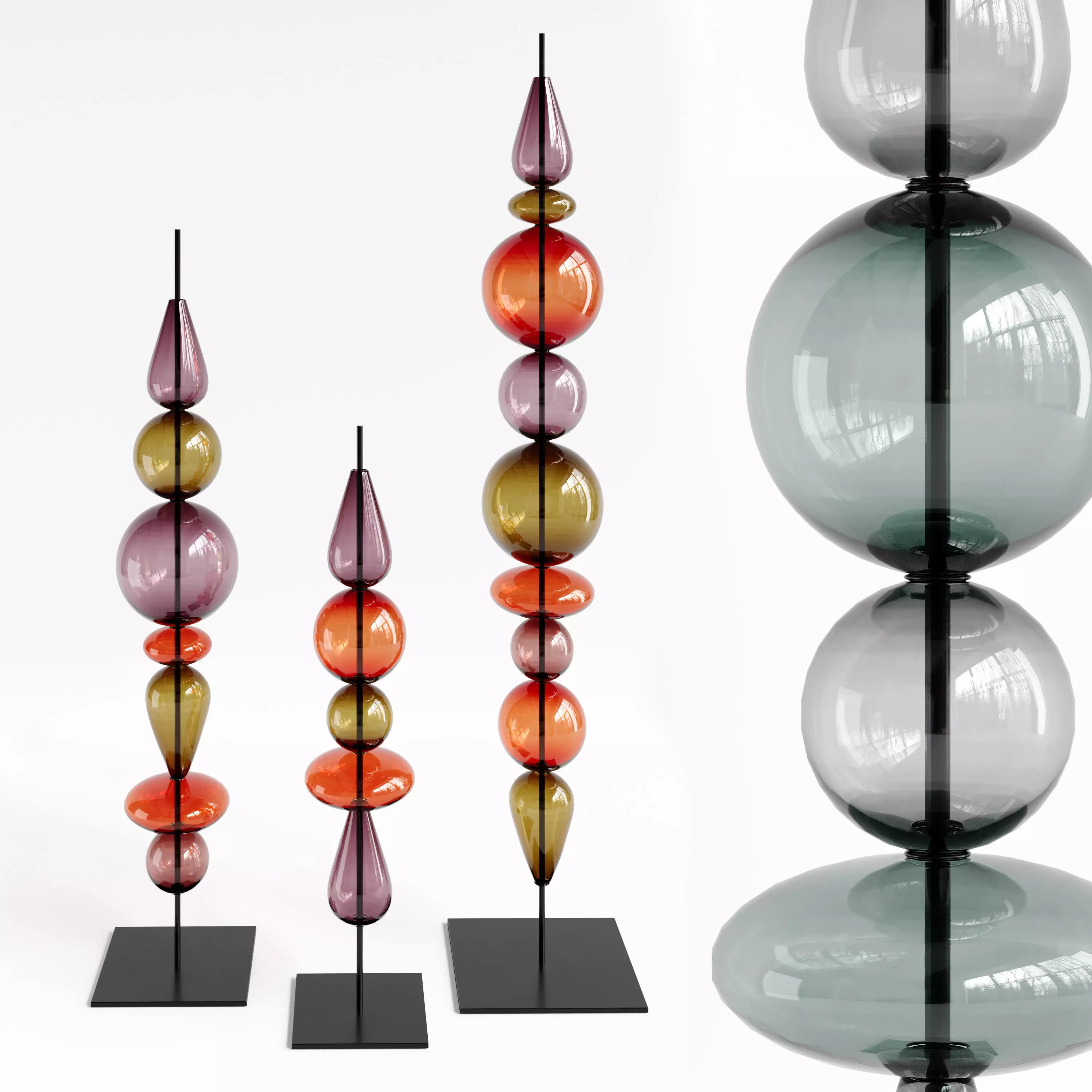 Stack glass sculpture by Sklo 3D model_0