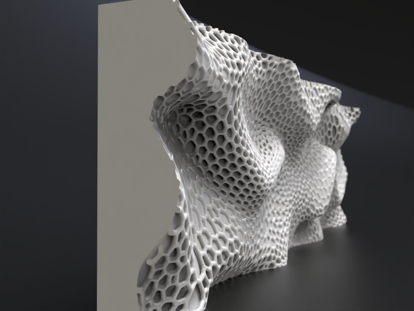 Parametric wall voronoi 3D print model_3