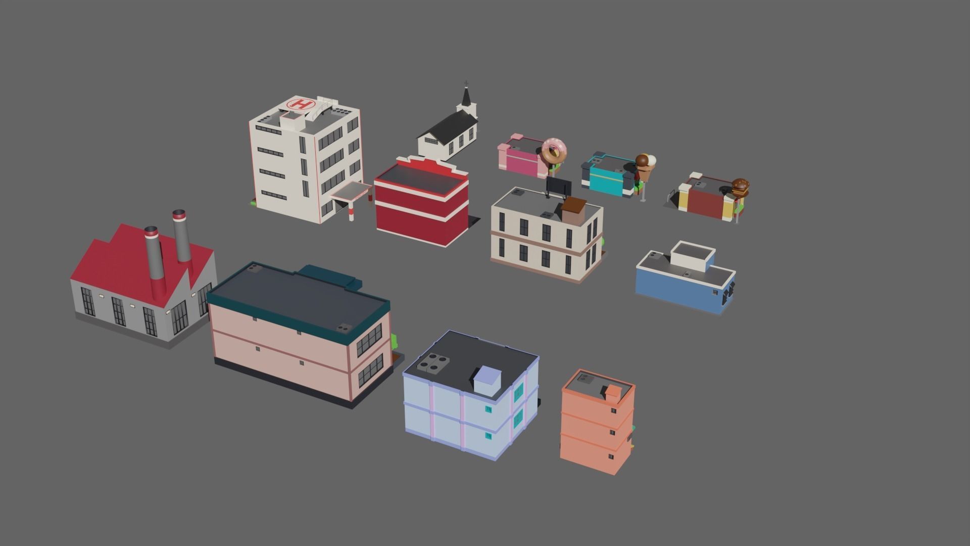 SIMPLE BUILD PACKAGE - Low Poly 3D model | CGTrader