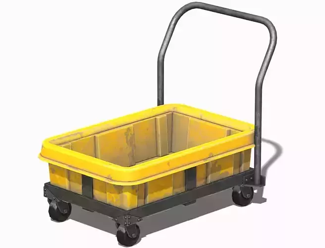 Old Chemical Resistant Spill Trolley   - PBR Game Ready
