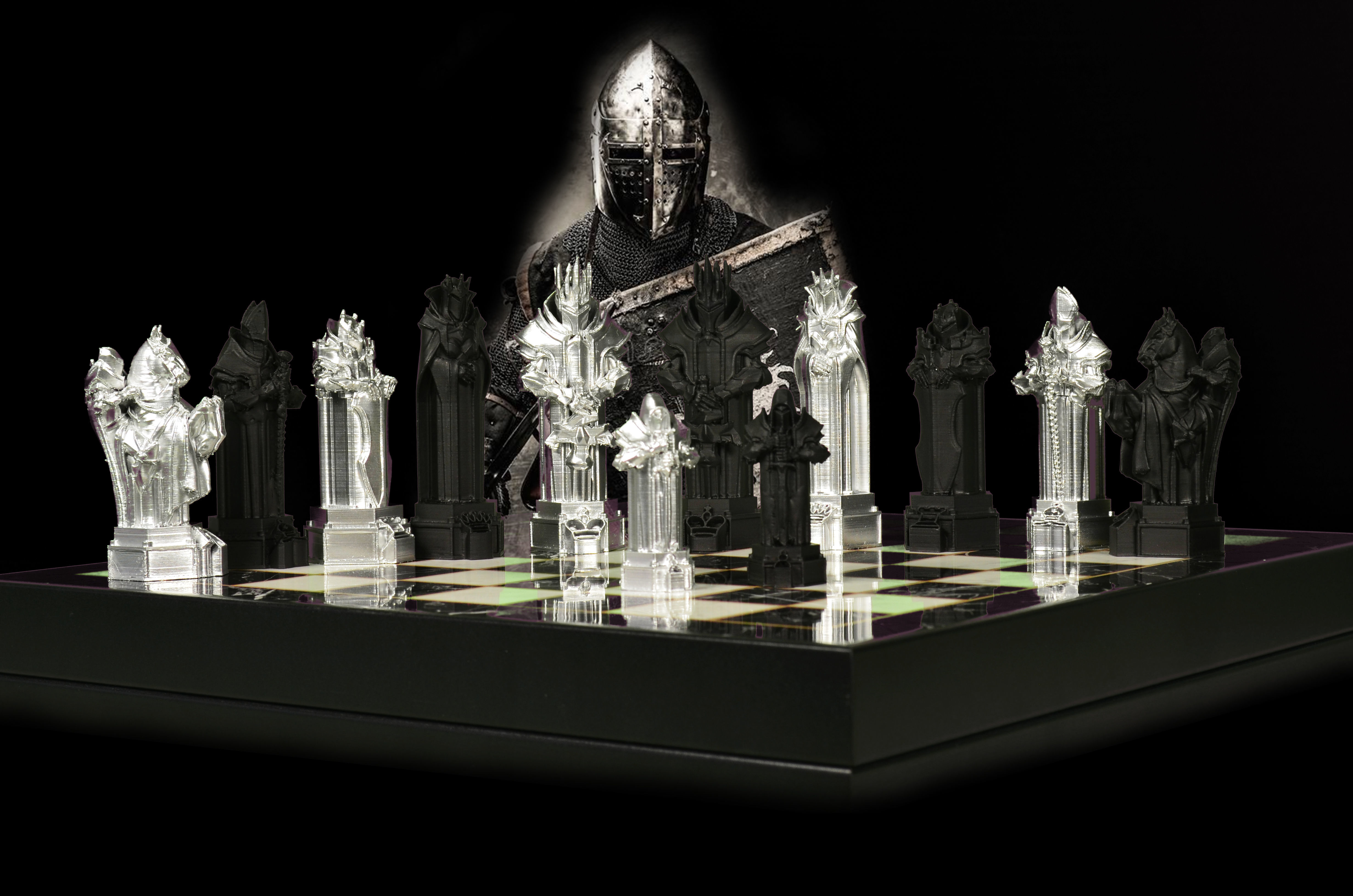 Knight - Crusader V2 Chess Set - 6 Chess Pieces 3D print model_17