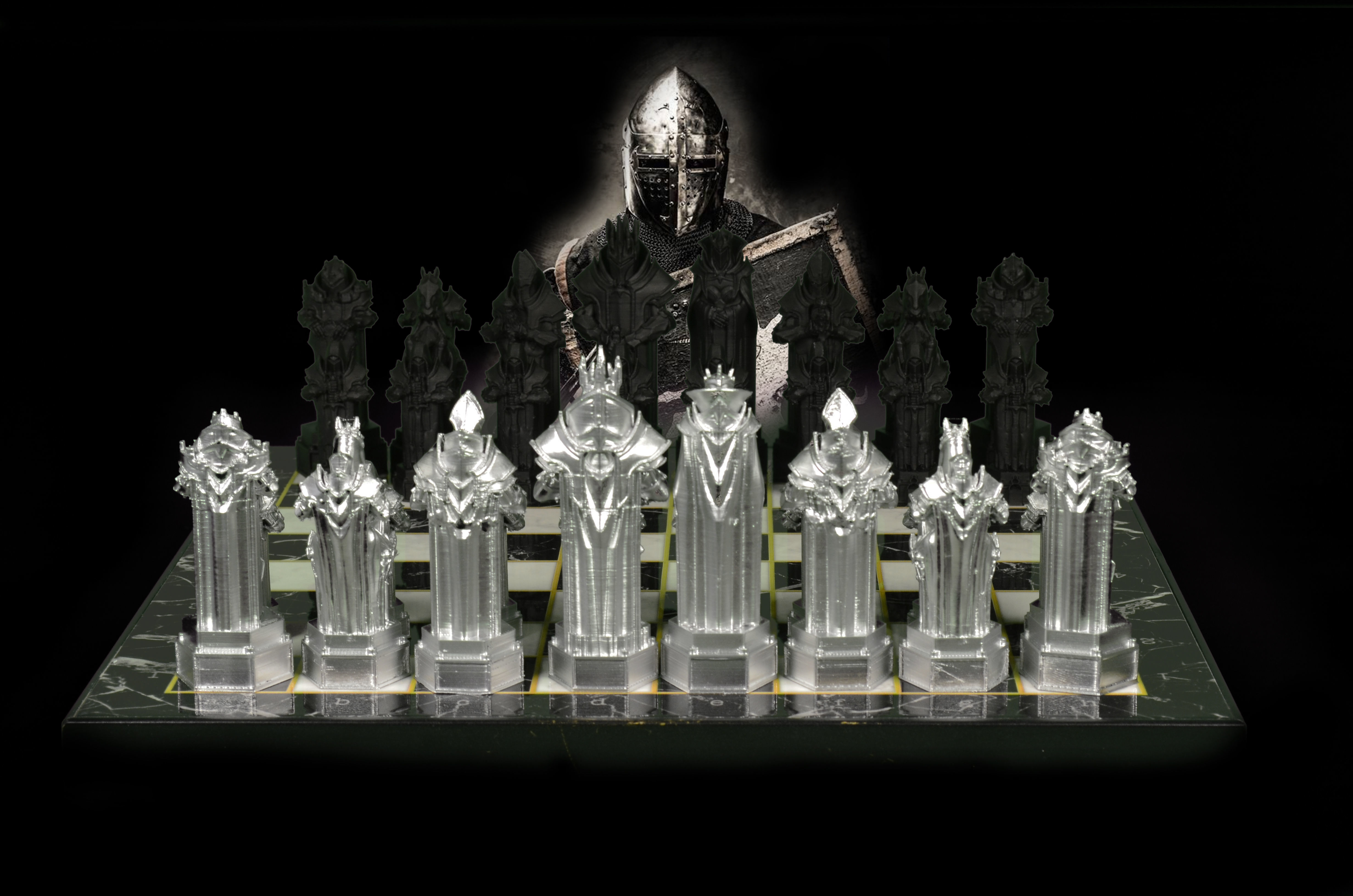 Knight - Crusader V2 Chess Set - 6 Chess Pieces 3D print model_12