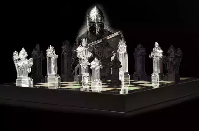 Knight -  Crusader V2 Chess Set - 6 Chess Pieces 3D print model
