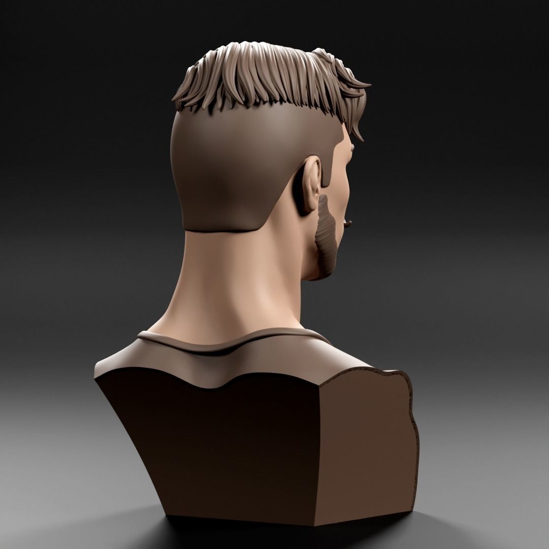 Stylized Male Bust 3D print model_5