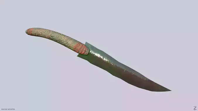 Mayan weapon Low-poly 3D model