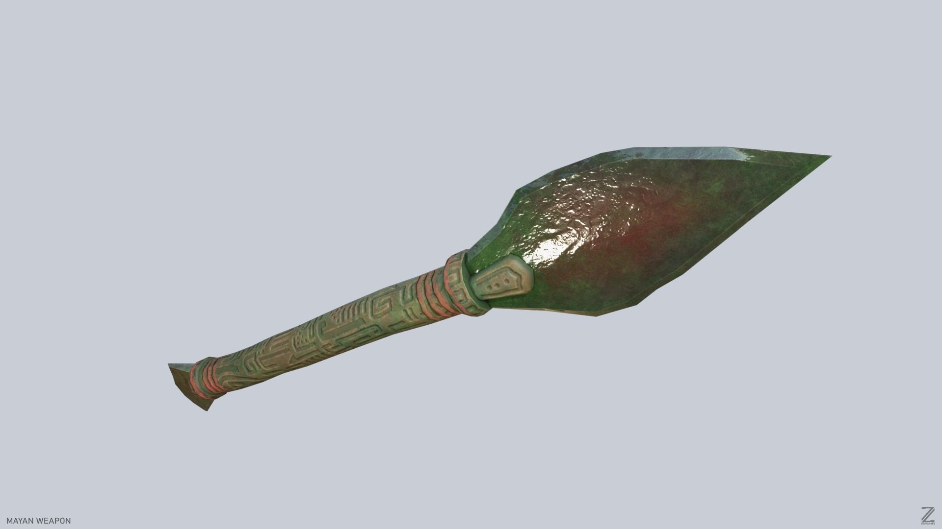 Mayan weapon Low-poly 3D model_4