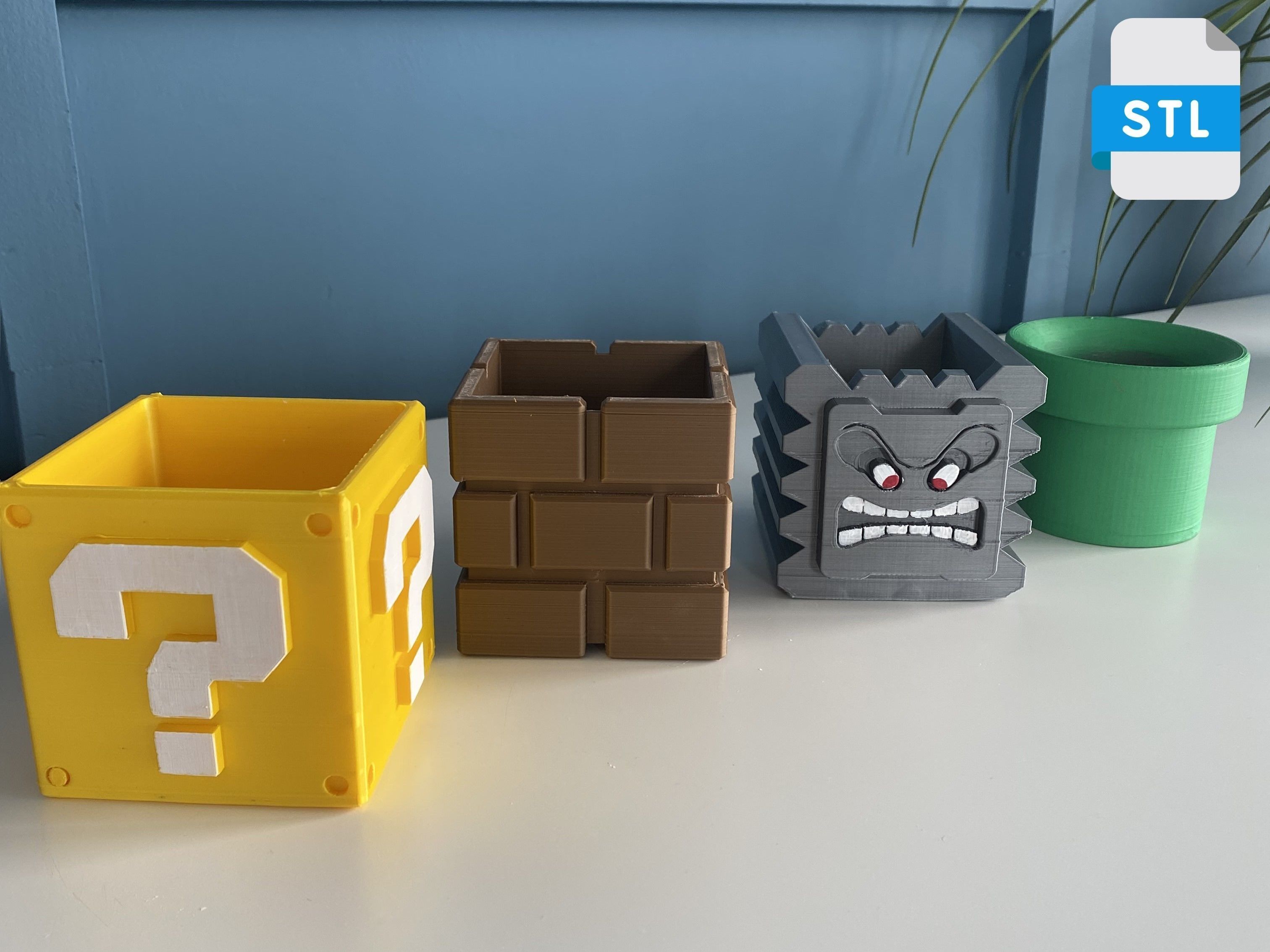 Bros Mario Blocks Planter and Boxes 3D print model_1