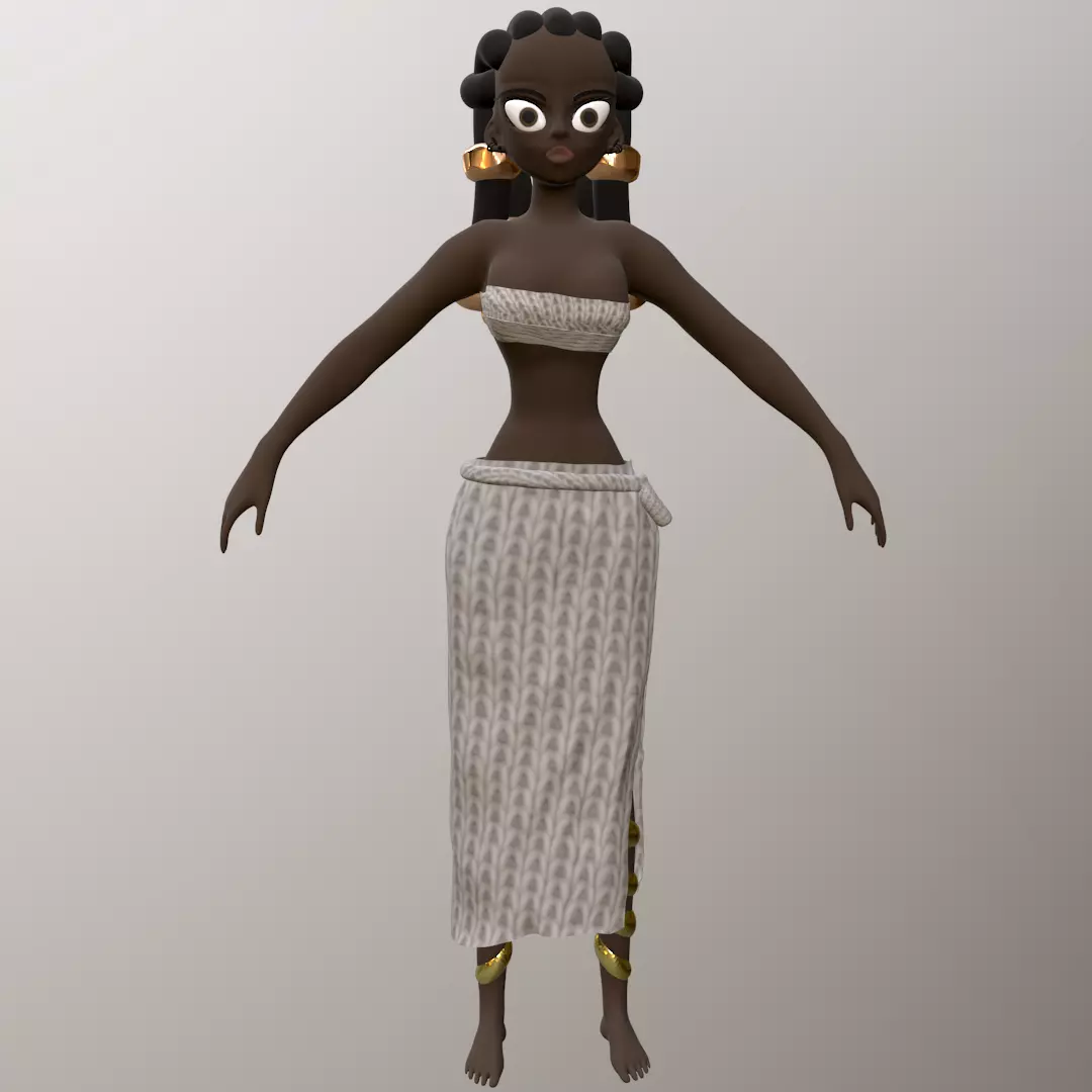 Woman Character 3D model_0