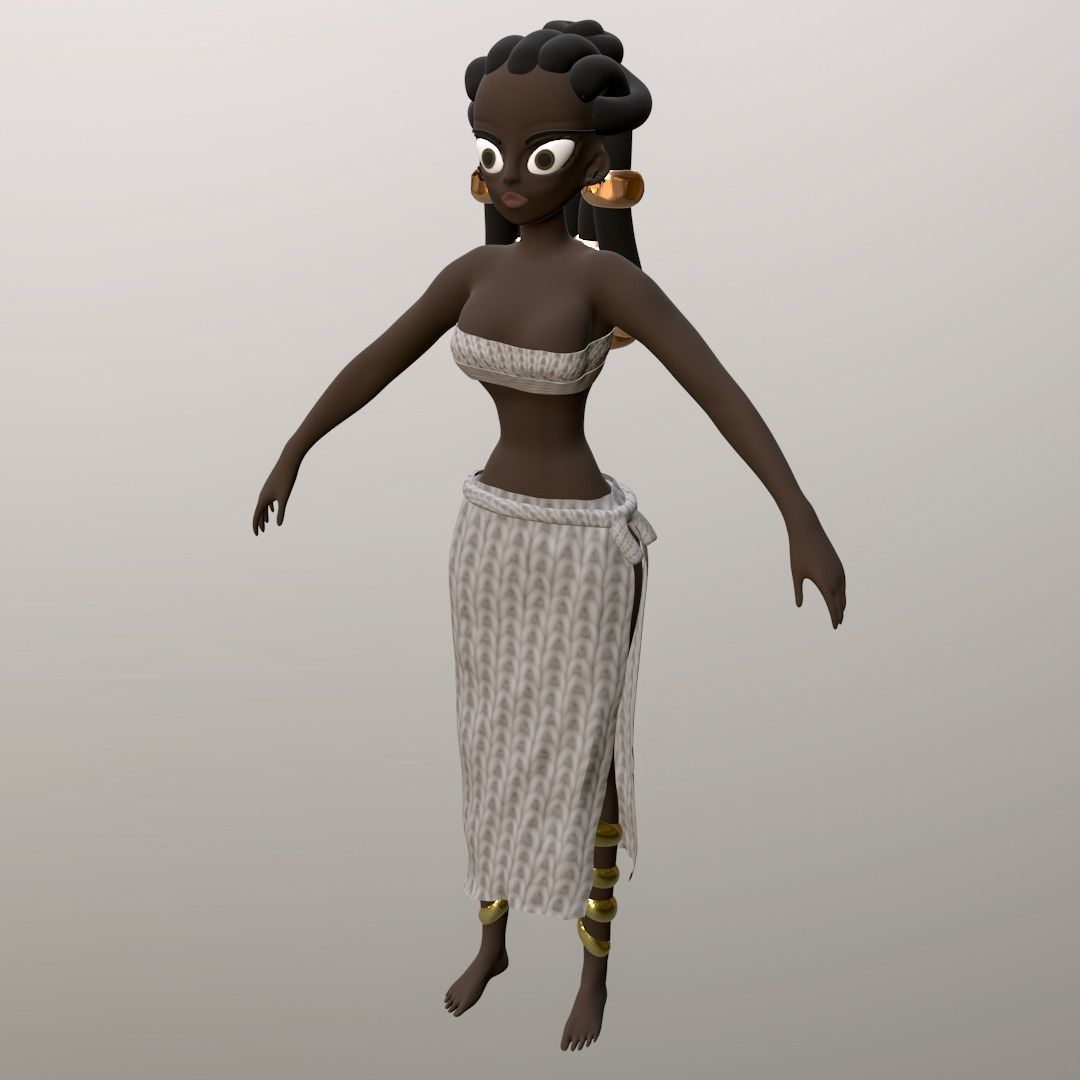 Woman Character 3D model_4