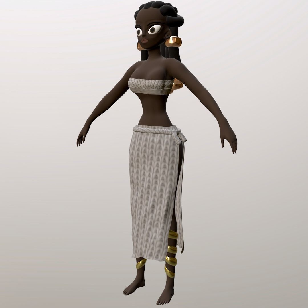 Woman Character 3D model_1