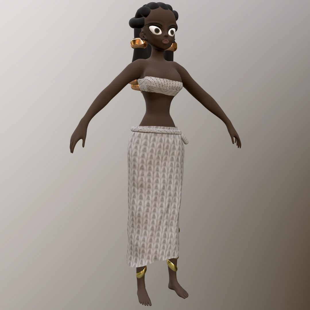 Woman Character 3D model_2