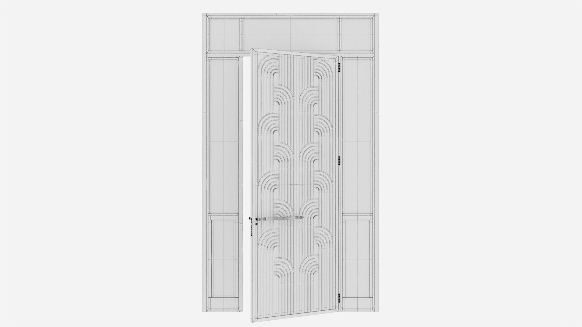 Aluminium door 307 3D model_6