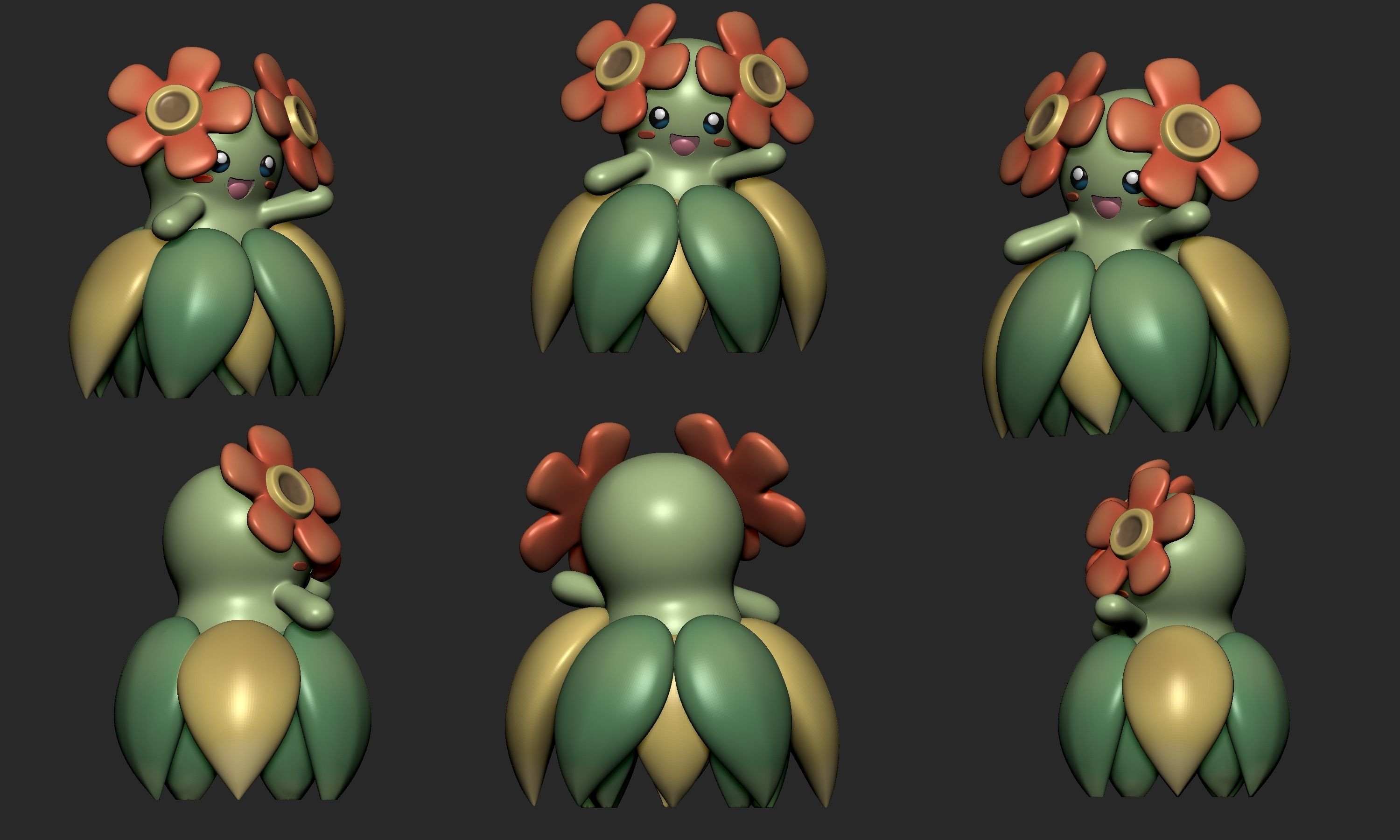 Pokemon - Bellossom with 2 poses 3D print model_2