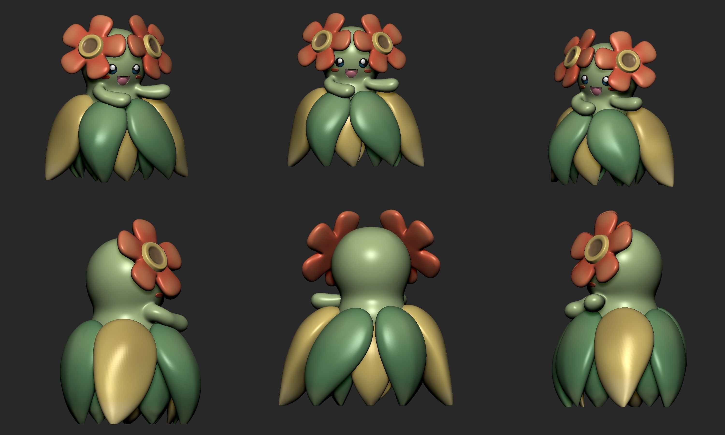 Pokemon - Bellossom with 2 poses 3D print model_6