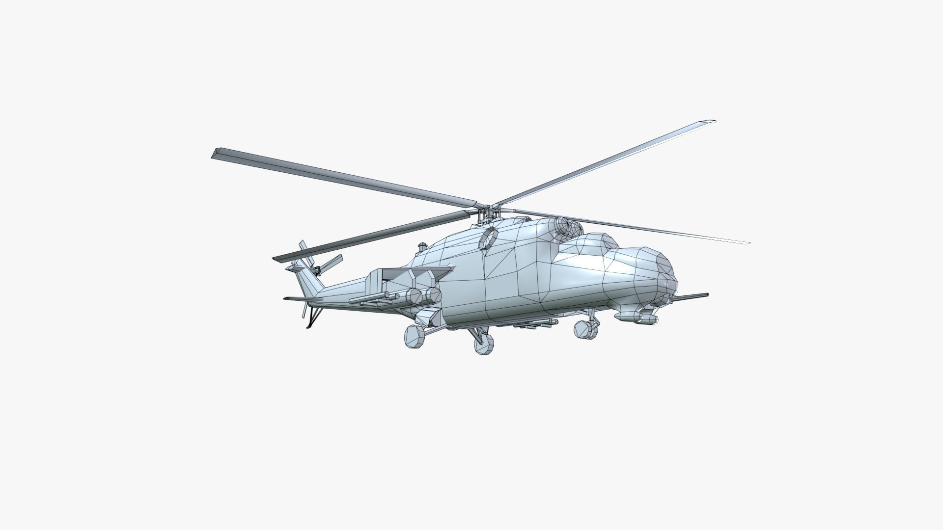 Low Poly Mil Mi-24 Low-poly 3D model_34
