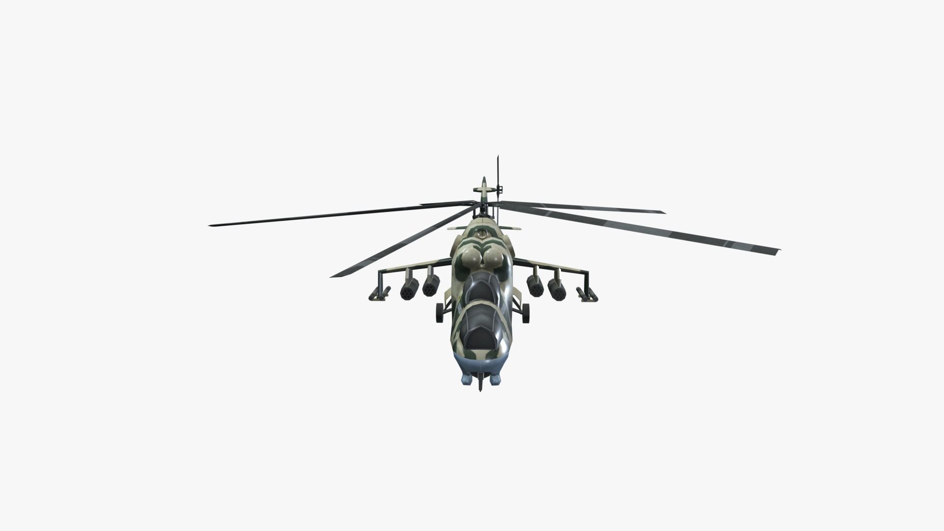 Low Poly Mil Mi-24 Low-poly 3D model_2