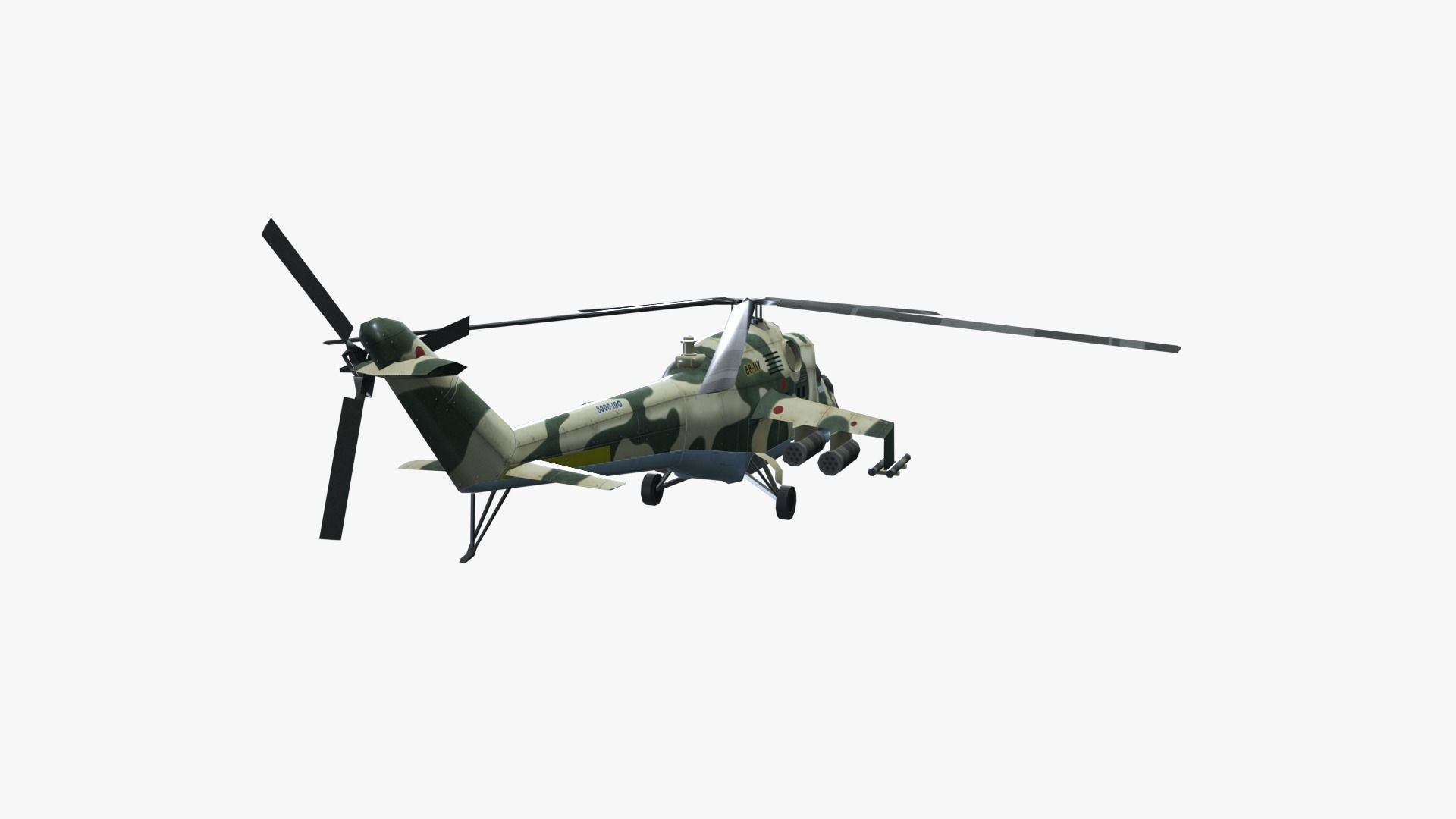 Low Poly Mil Mi-24 Low-poly 3D model_6