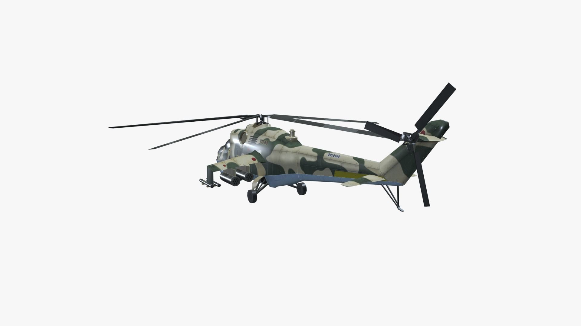 Low Poly Mil Mi-24 Low-poly 3D model_8